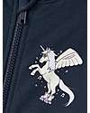 Name it Felpa con Zip - Dark Sapphire - Unicorno - Polsini a Coste - Cotone Felpe