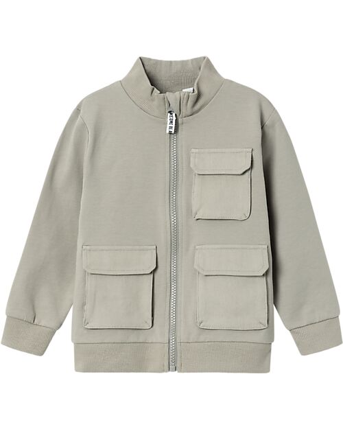 Name it Felpa con Zip e Tasche - Wild Dove - Cotone Felpe