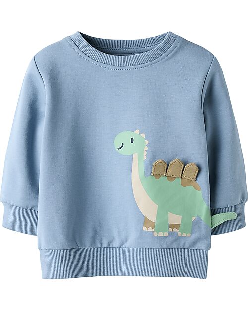 Name it Felpa Dinosauri - Azzurro - Cotone Bio Felpe