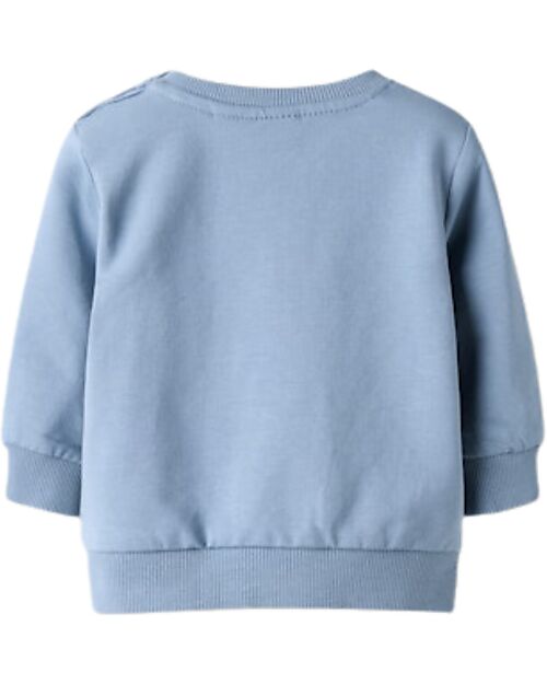 Name it Felpa Dinosauri - Azzurro - Cotone Bio Felpe