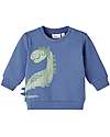 Name it Felpa Dinosauro - Blu Bijou - Cotone Organico Felpe
