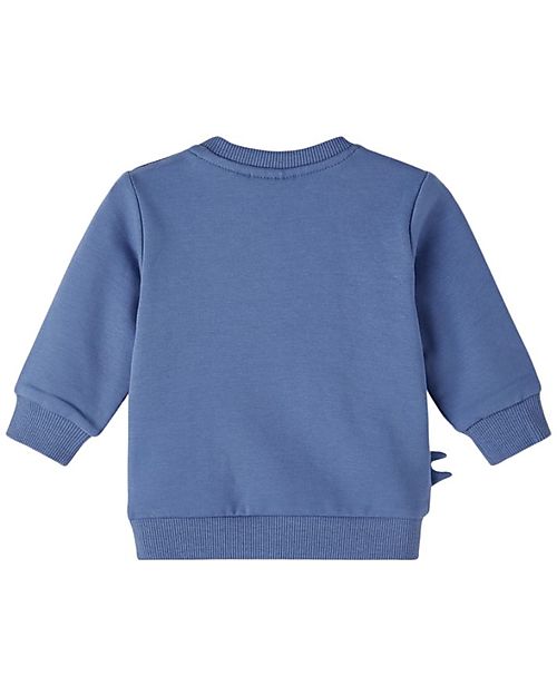 Name it Felpa Dinosauro - Blu Bijou - Cotone Organico Felpe