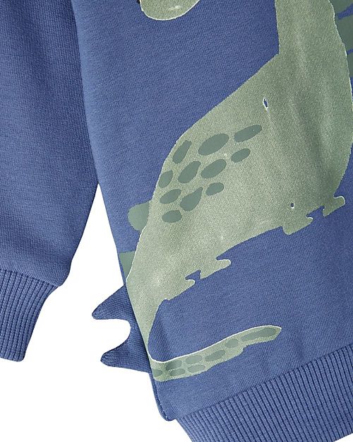 Name it Felpa Dinosauro - Blu Bijou - Cotone Organico Felpe