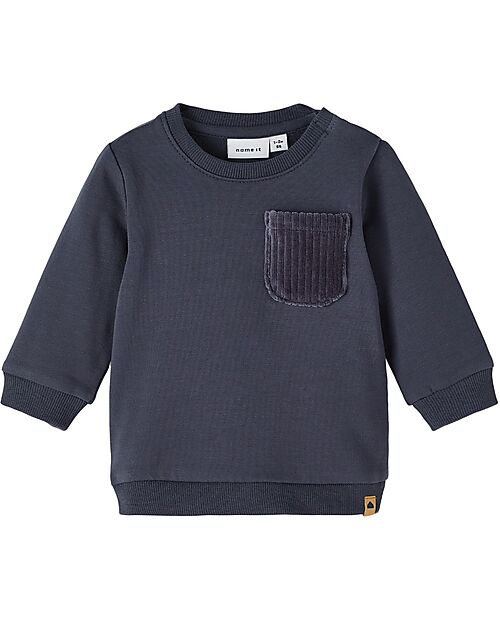 Name it Felpa - India Ink - con Taschino Frontale - 100% Cotone Bio Felpe