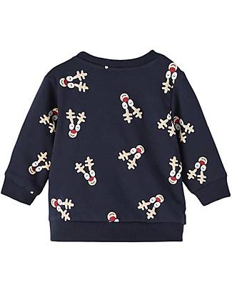 Name it Felpa Natalizia - Babbo Natale - Blu Scuro - Cotone Bio Felpe