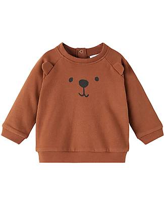 Name it Felpa Orsetto - Coconut Shell - con Bottoni a Pressione - Cotone Bio Felpe