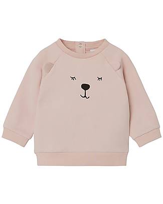 Name it Felpa Orsetto - Rose Smoke - con Bottoni a Pressione - Cotone Bio Felpe