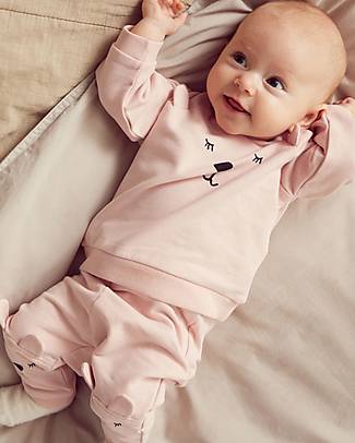 Name it Felpa Orsetto - Rose Smoke - con Bottoni a Pressione - Cotone Bio Felpe