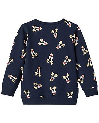 Name it Felpa - Renne - Blu Scuro - 100% Cotone Bio Felpe
