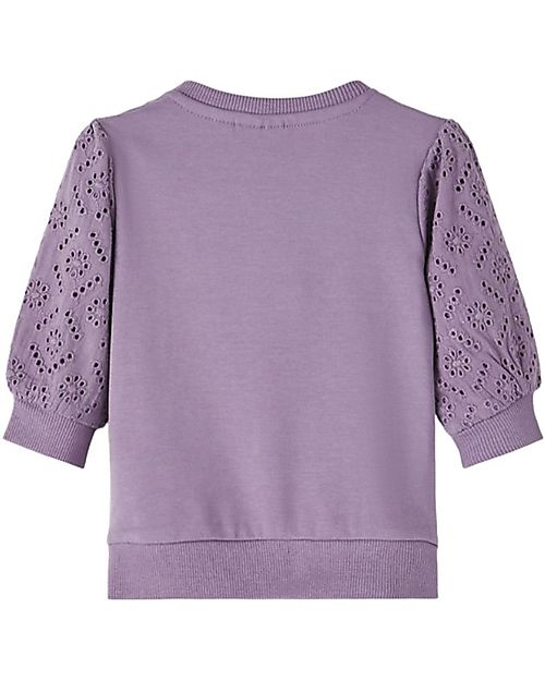Name it Felpa Ricamata - Purple Sage - Cotone Organico Felpe