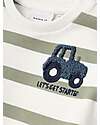 Name it Felpa - Righe - Verde Te e Bianco - Cotone Bio Felpe