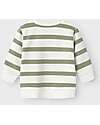 Name it Felpa - Righe - Verde Te e Bianco - Cotone Bio Felpe