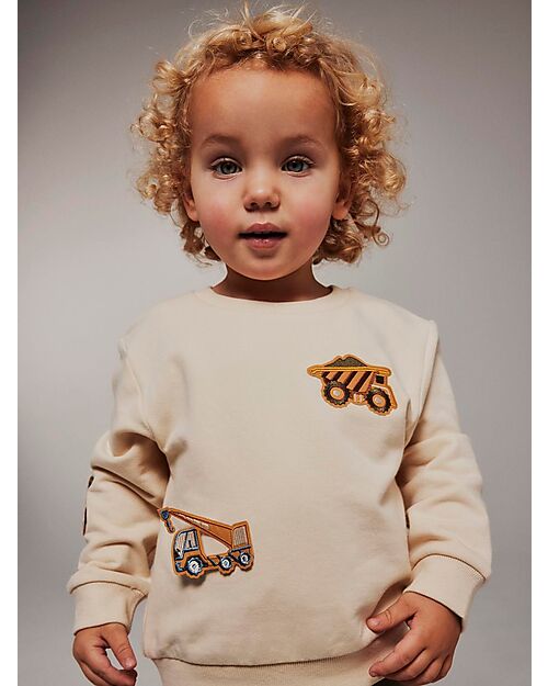 Name it Felpa - Sabbia - Veicoli - Cotone Bio Felpe