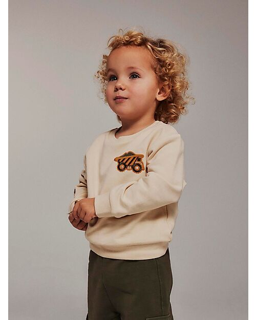 Name it Felpa - Sabbia - Veicoli - Cotone Bio Felpe