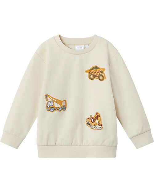 Name it Felpa - Sabbia - Veicoli - Cotone Bio Felpe