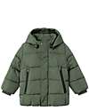 Name it Giacca Imbottita con Cappuccio Removibile - Verde Scuro - Poliestere Riciclato Piumini