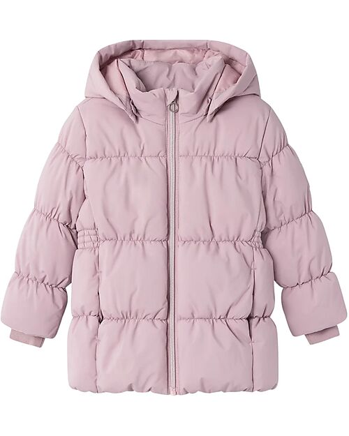 Name it Giacca Piumino con Cappuccio Removibile - Malva - 100% Poliestere Riciclato Piumini