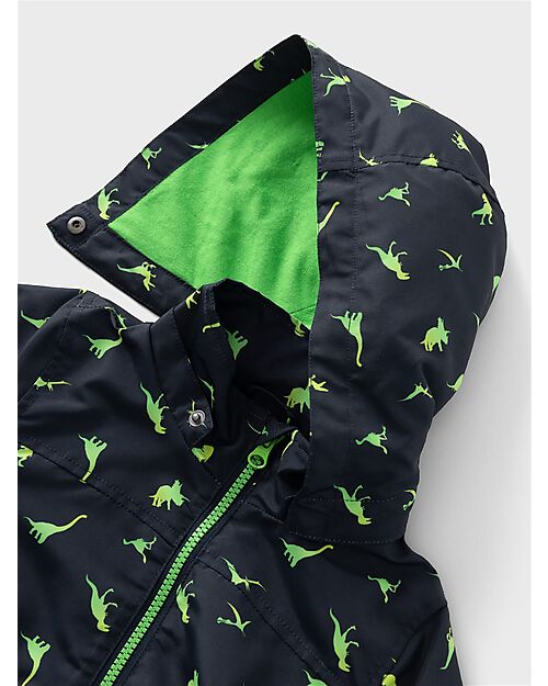 Name it Impermeabile con Zip - Dark Sapphire - Dino - con Cappuccio Staccabile
 Impermeabili
