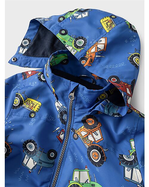 Name it Impermeabile con Zip - Nautical Blue - Trattori - con Cappuccio Staccabile Impermeabili