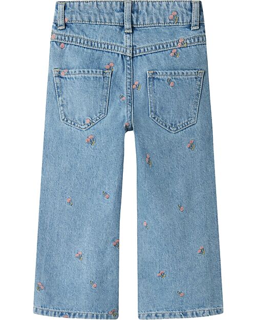 Name it Jeans a Palazzo - Denim Chiaro - Fiori - 100% Cotone Jeans