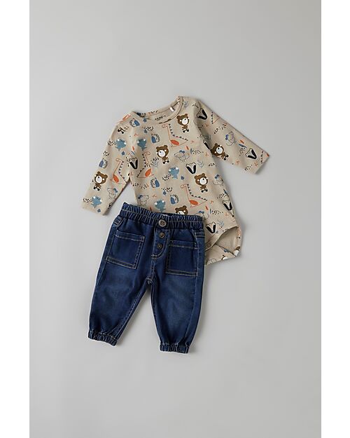 Name it Jeans Baggy Fit - Medium Blue Denim - con Tasche Frontali Jeans