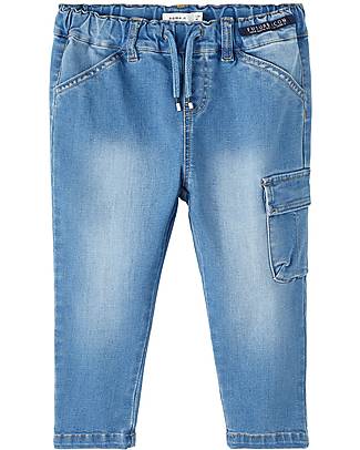 Name it Jeans - Blu Chiaro - Stile Cargo - con Elastico e Cordino in Vita Jeans