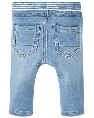 Name it Jeans con Elastico in Vita - Azzurro - con Morbido Cotone Denim Felpato Jeans