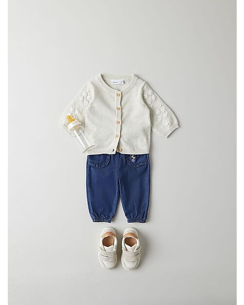 Name it Jeans - Dark Blue Denim - Tasche Frontali con Volant e Ricamo Jeans