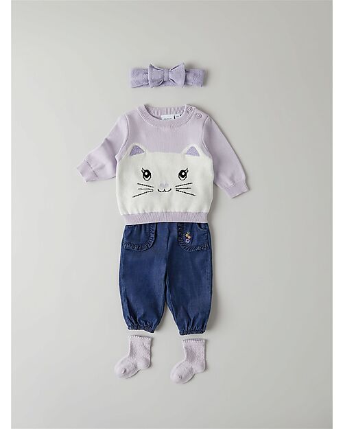 Name it Jeans - Dark Blue Denim - Tasche Frontali con Volant e Ricamo Jeans