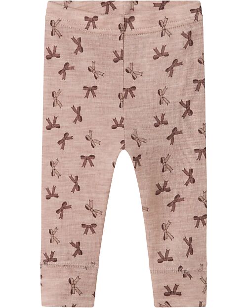 Name it Leggings con Vita Elasticizzata - Purple Dove - 100% Lana Merino Leggings