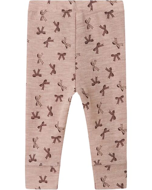 Name it Leggings con Vita Elasticizzata - Purple Dove - 100% Lana Merino Leggings