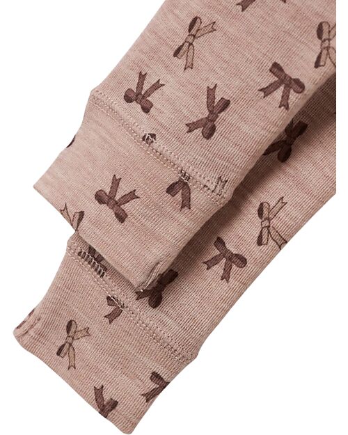 Name it Leggings con Vita Elasticizzata - Purple Dove - 100% Lana Merino Leggings