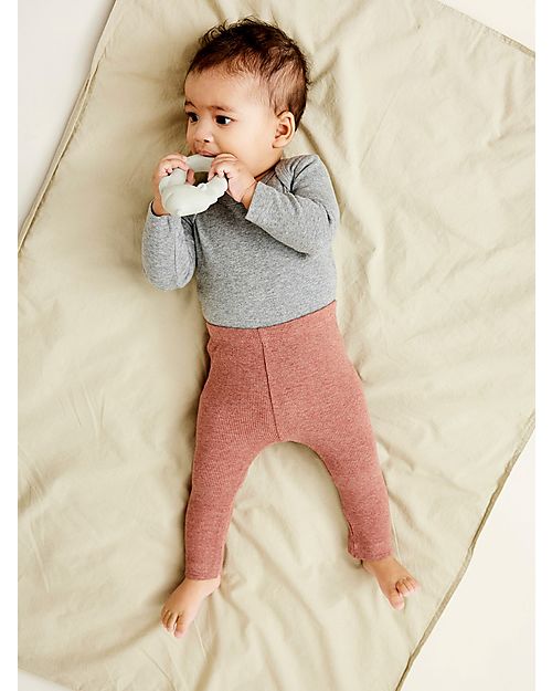 Name it Leggings Elasticizzati a Coste - Cognac - Cotone Biologico Leggings