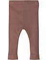 Name it Leggings Elasticizzati a Coste - Cognac - Cotone Biologico Leggings