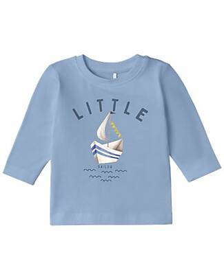 Name it Maglia a Manica Lunga - Barca - Chambray Blue - Chiusura con Bottone Maglie Manica Lunga
