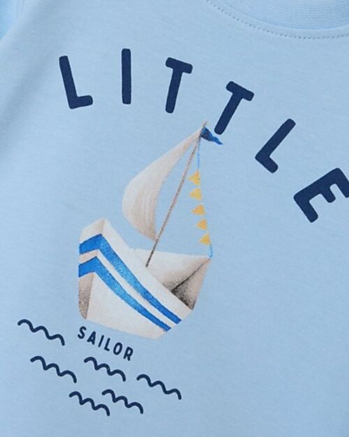 Name it Maglia a Manica Lunga - Barca - Chambray Blue - Chiusura con Bottone Maglie Manica Lunga