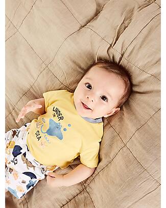 Name it Maglia a Maniche Corte Under The Sea - Giallo - Cotone Organico T-shirt