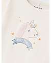 Name it Maglia a Maniche Lunghe con Stampa Unicorno - Crema - Cotone Biologico Maglie Manica Lunga