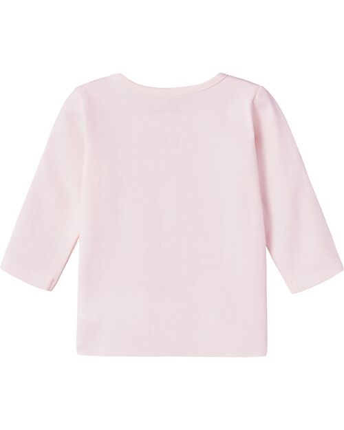 Name it Maglia a Maniche Lunghe con Stampa Unicorno - Malva - Cotone Biologico Maglie Manica Lunga