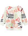Name it Maglia a Maniche Lunghe con Stampe Decorative e Disegni - Bianco - Cotone Biologico Felpe