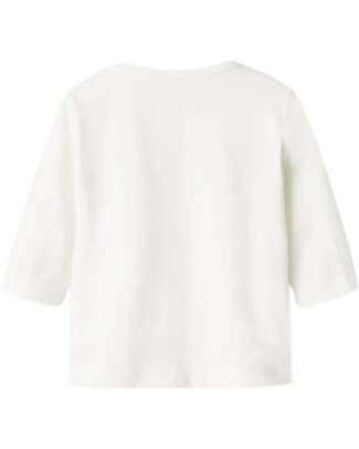Name it Maglia a Maniche Lunghe - Fiori - Panna - Cotone Biologico Maglie Manica Lunga