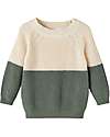 Name it Maglia Bicolore - Panna e Verde - Misto Cotone Maglioni