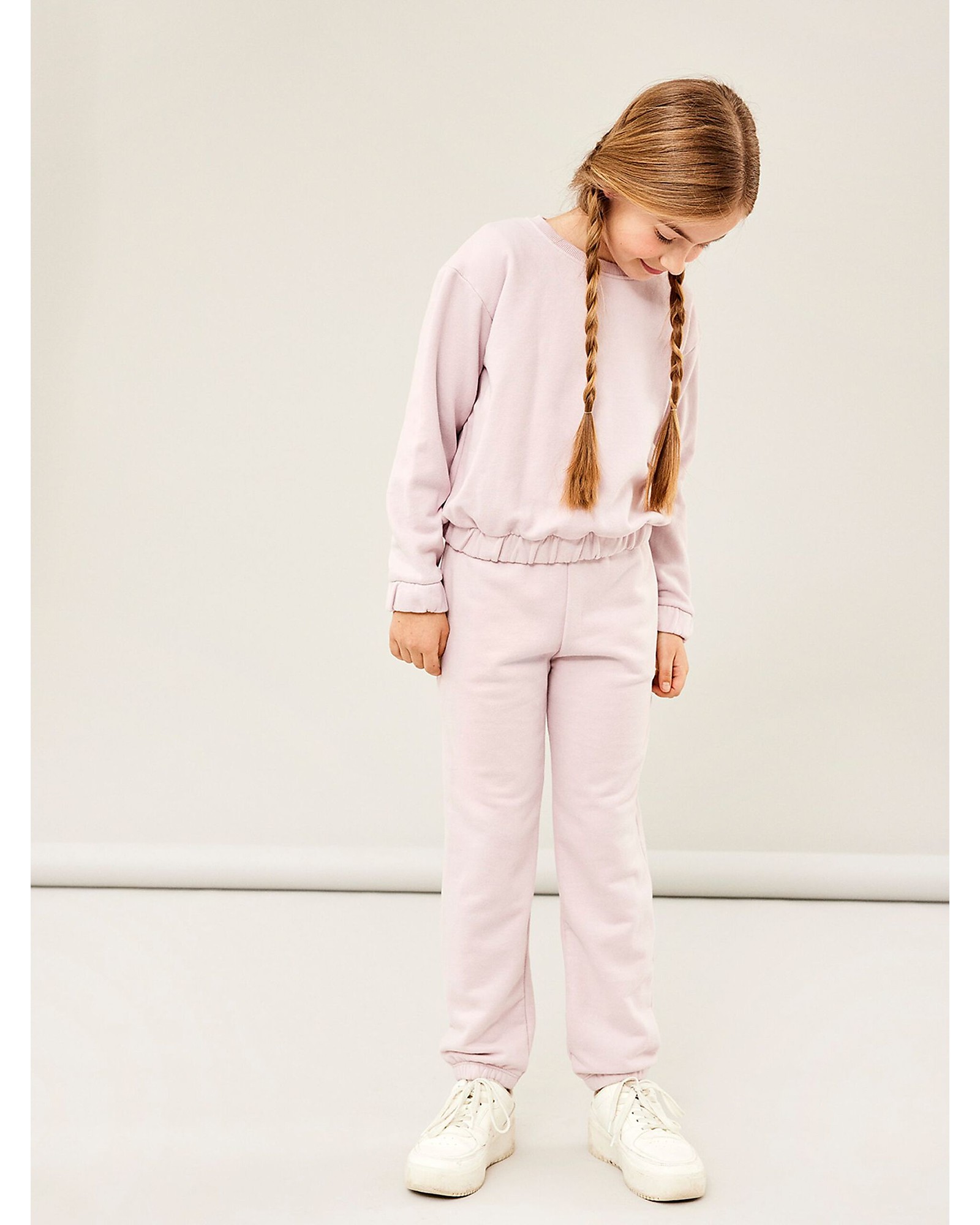 Name it Maglia Felpa a Maniche Lunghe - Rosa Chiaro - Cotone Bio unisex  (bambini)