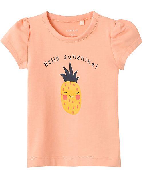 Name it Maglia Hello Sunshine - Albicocca - Cotone T-shirt
