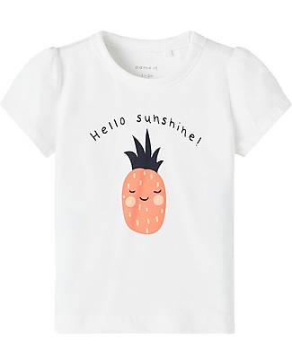 Name it Maglia Hello Sunshine - Bianco - Cotone T-shirt