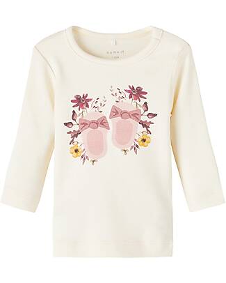 Name it Maglia Manica Lunga con Stampa - Buttercream - Cotone Bio Maglie Manica Lunga
