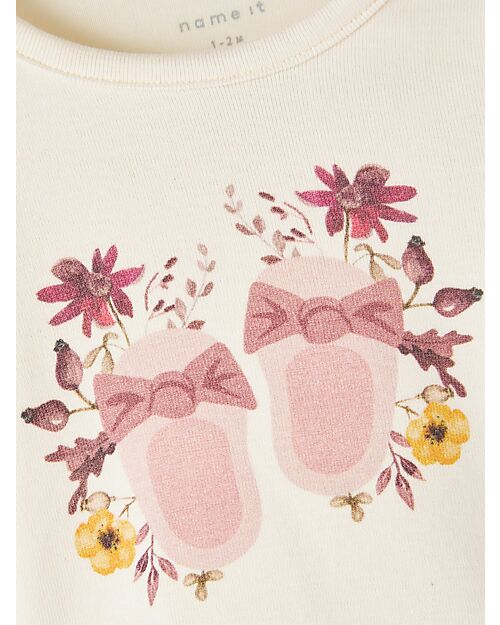 Name it Maglia Manica Lunga con Stampa - Buttercream - Cotone Bio Maglie Manica Lunga