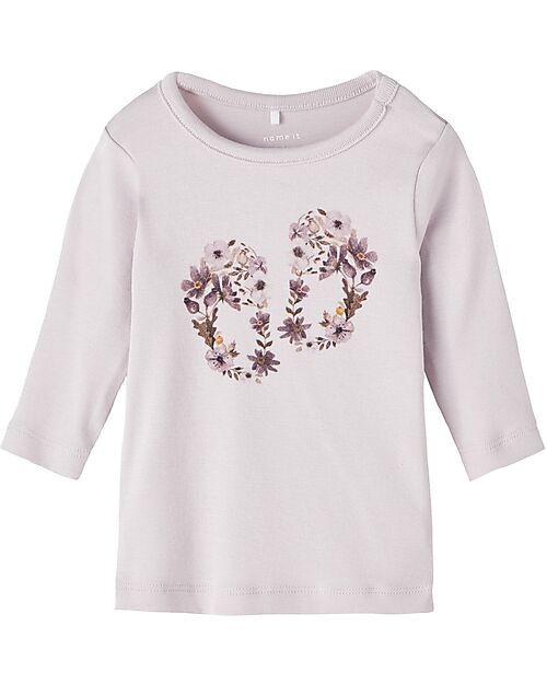Name it Maglia Manica Lunga con Stampa - Orchid Hush - Cotone Bio Maglie Manica Lunga