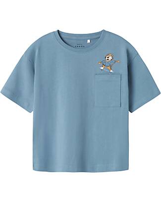 Name it Maglia Maniche Corte - Azzurra - Cotone Bio T-shirt