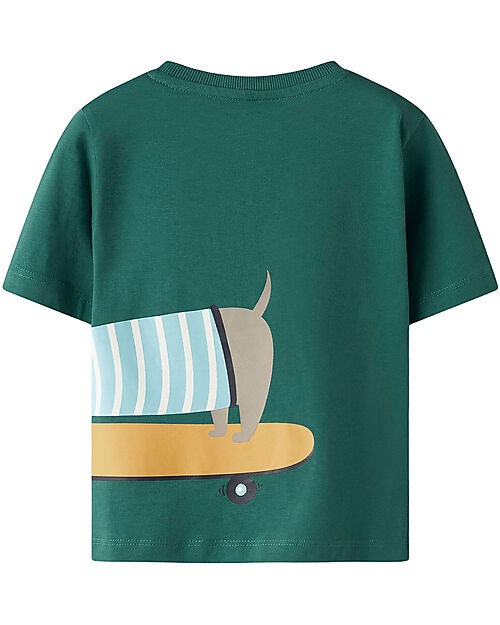 Name it Maglia Maniche Corte - Cane - Verde - 100% Cotone T-shirt
